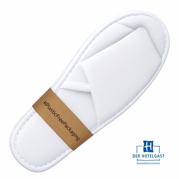 Preview: Baumwoll-Slipper geschlossen mit Manschette